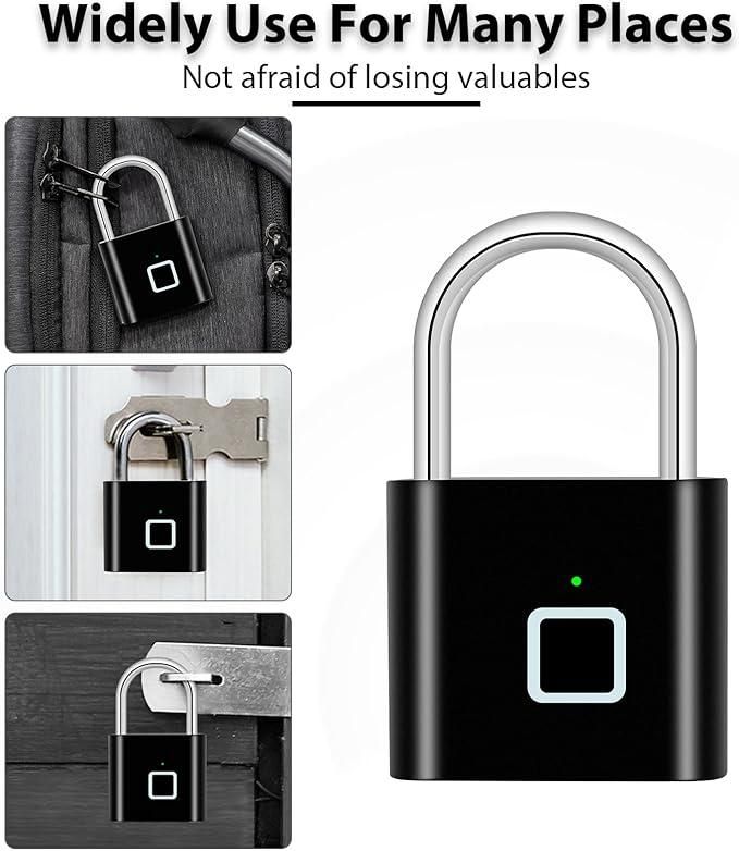 Fingerprint Padlock – Keyless, Rechargeable Anti-Theft Smart Lock for Ultimate Security in India