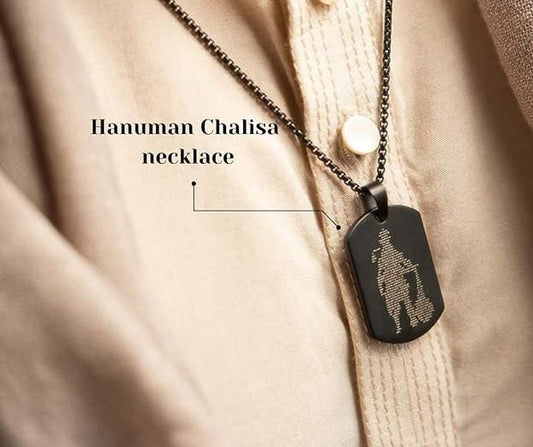 Hanuman Chalisa Pendant with Chain – Spiritual Jewelry for Men