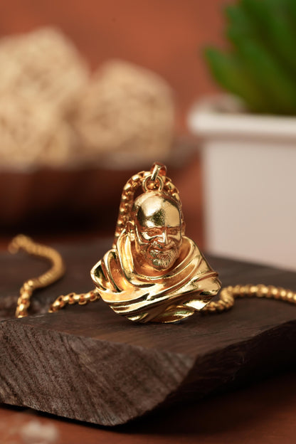 Neem Karoli Baba Gold Plated Pendant – Divine Blessings & Spiritual Protection