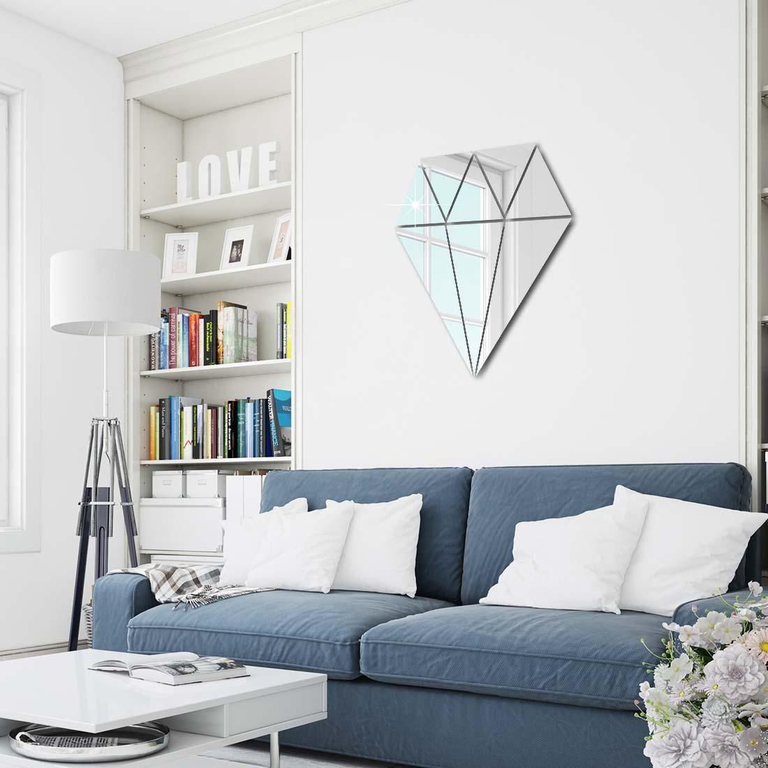 Acrylic Diamond Mirror Wall Sticker – Modern & Stylish Home Décor Accent