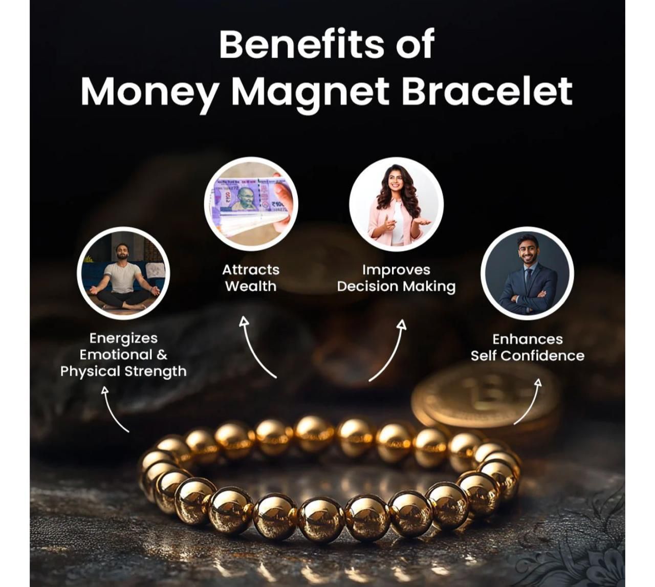 Unisex Money Magnet Bracelet – Attract Wealth, Success & Prosperity