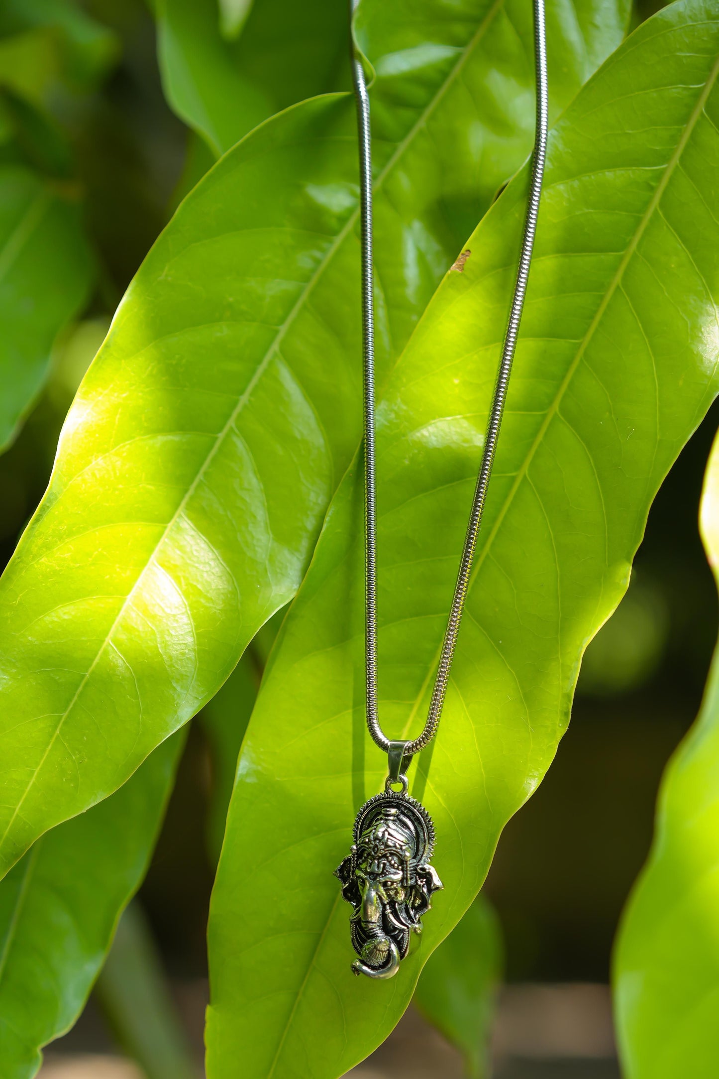 Elegant Lord Ganesha Pendant with Sleek Snake Chain – Embrace Wisdom & Prosperity