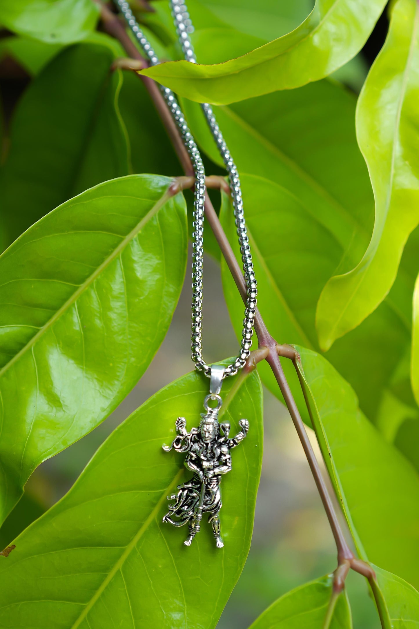 Majestic Mahakal Pendant with Silver-Tone Chain – Embrace Strength & Spiritual Power