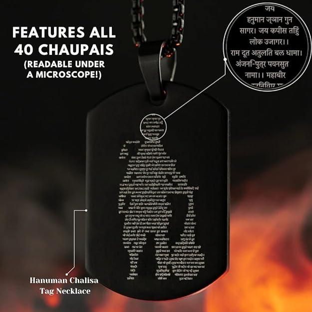 Hanuman Chalisa Pendant with Chain – Spiritual Jewelry for Men