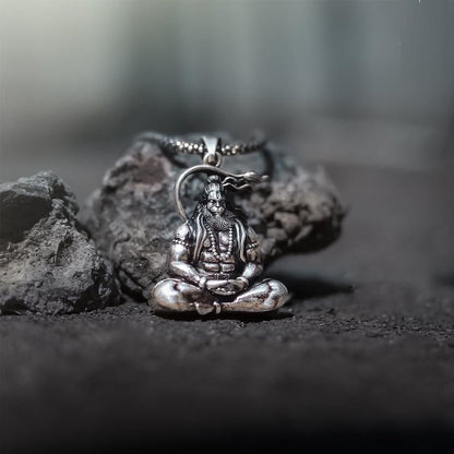 Hanuman Silver Locket with Chain – Divine Strength & Spiritual Protection