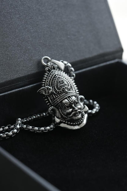 Khatu Shyam Maharaj Pendant with Stainless Steel Chain – Divine & Stylish Accessory for Men